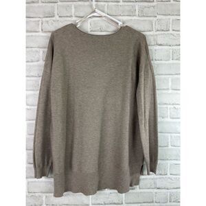 Dreamers Women's Mocha Long Sleeve Round Neck Knitted Sweater Size Medium NWT